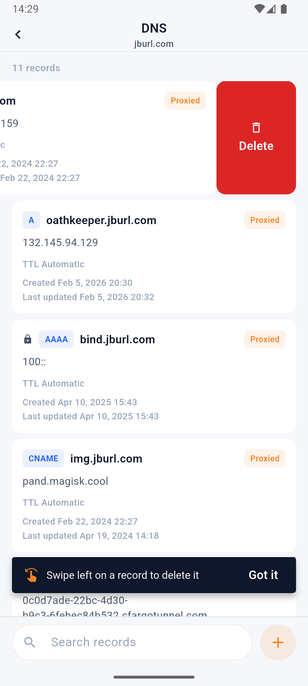 Cloudflare Manager settings